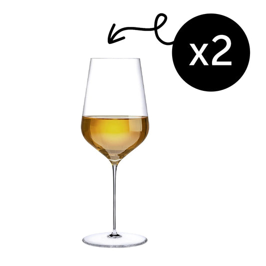 Zwei NUDE Stem Zero Weingläser 420 ml schlanke Form für moderne Tischkultur