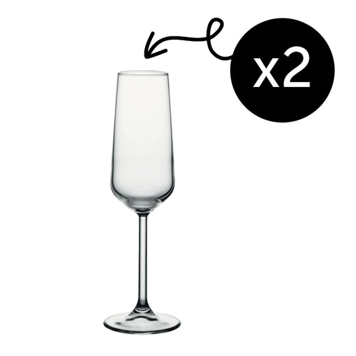 Pasabahce Allegra Champagnergläser 195 ml im 2er Set aus transparentem Glas