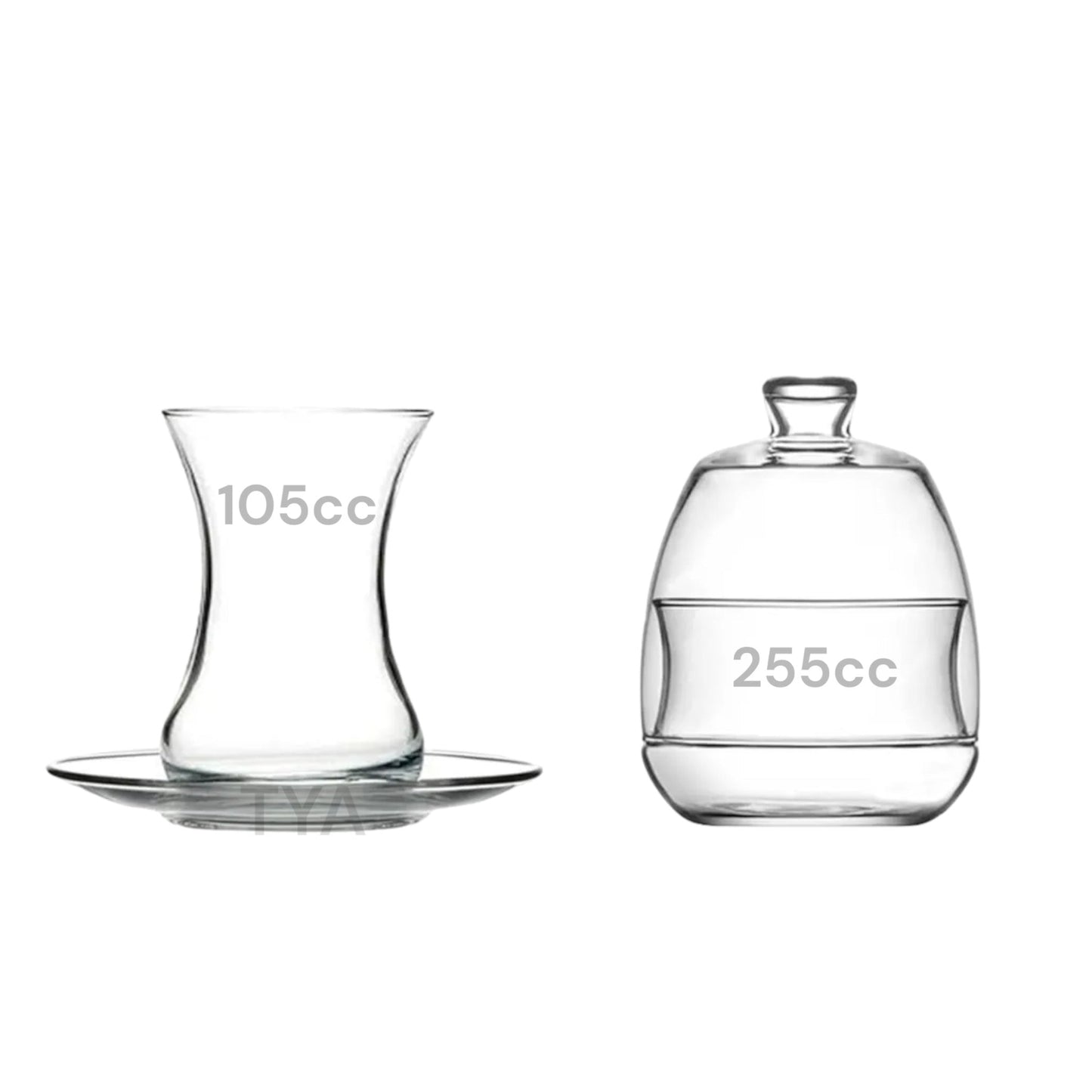 HELDENA İnci Teegläser-Set 105 ml – 13-teilig mit Zuckerdose