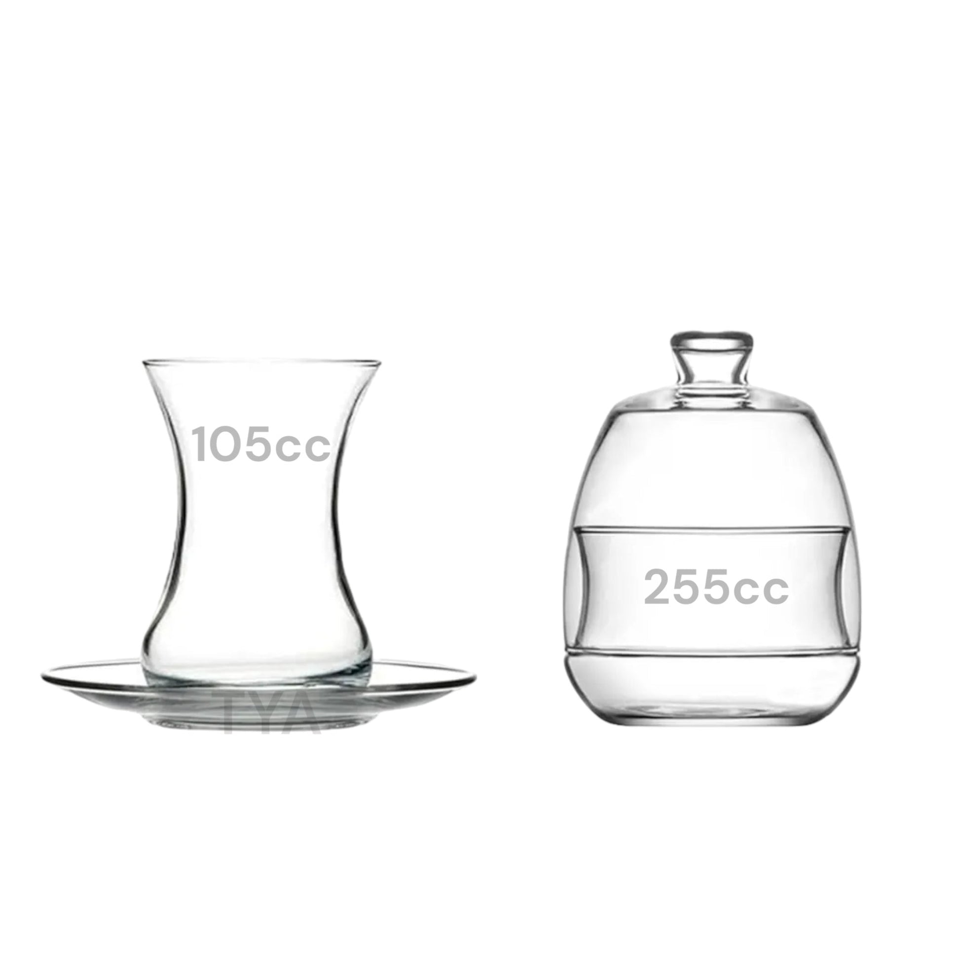 HELDENA İnci Teegläser-Set 105 ml – 13-teilig mit Zuckerdose