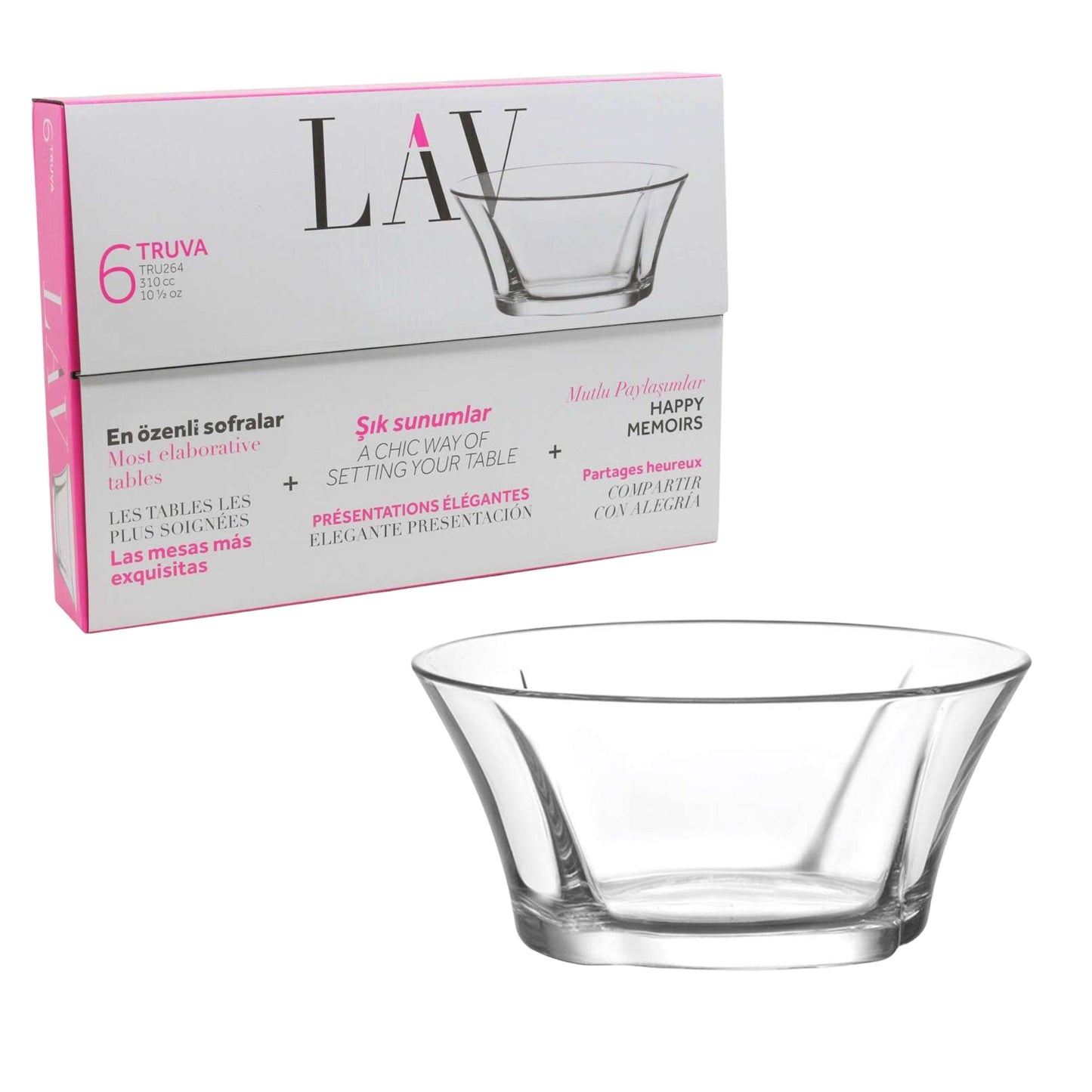 LAV Truva Glasschalen aus klarem Glas für Alltag und Gäste