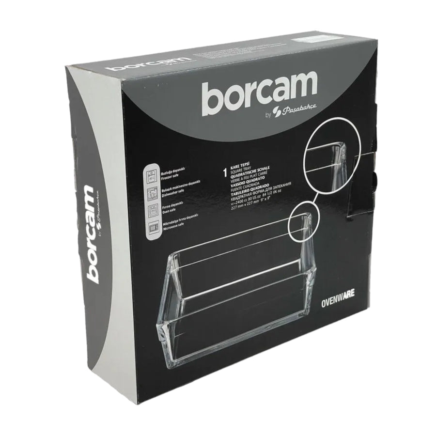 HELDENA Borcam quadratische Auflaufform 2400 ml, 24 × 23,6 cm