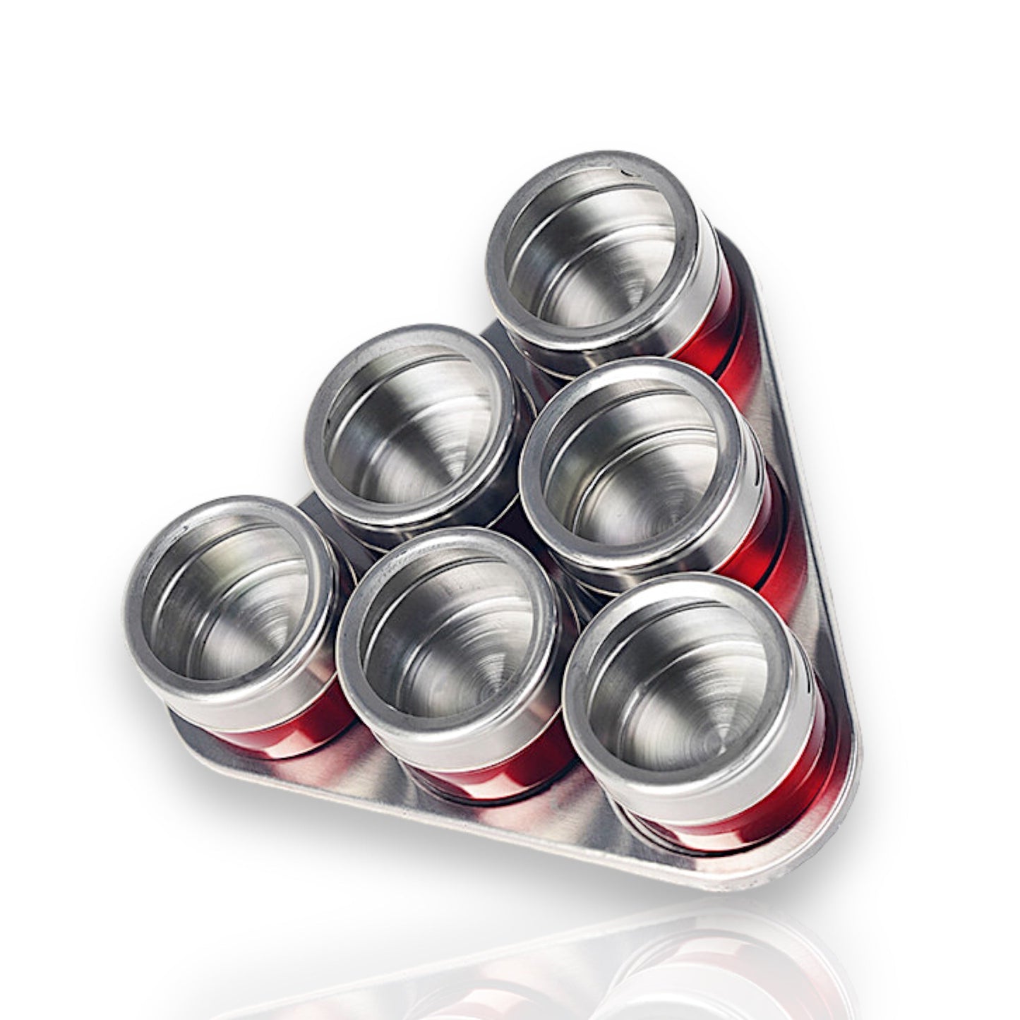 Schäfer Gewürzdosen-Set 7-tlg. – Metallic Schwarz/Silber/Rot | HELDENA