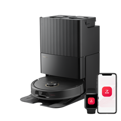 Roborock Qrevo S5V Saugroboter in Schwarz mit Multifunktions-Dockingstation und App