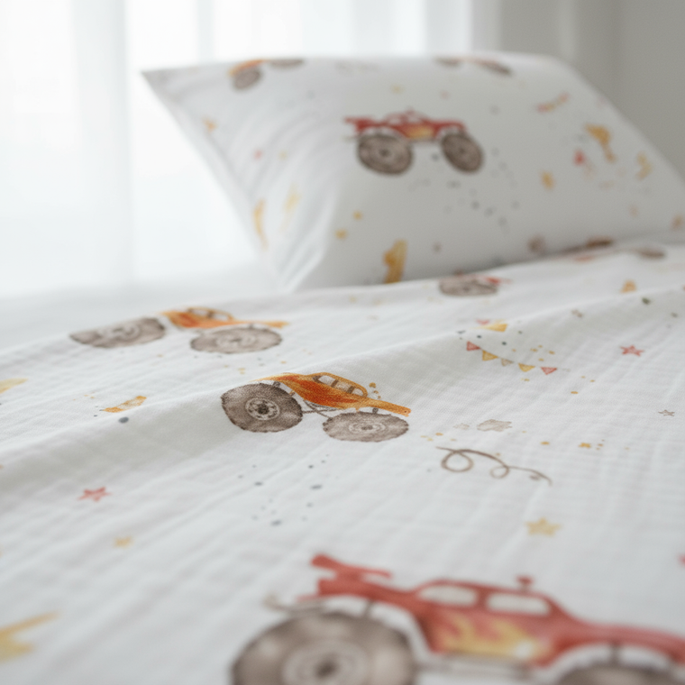"Monstertrucks" Premium Kinderbettwäsche