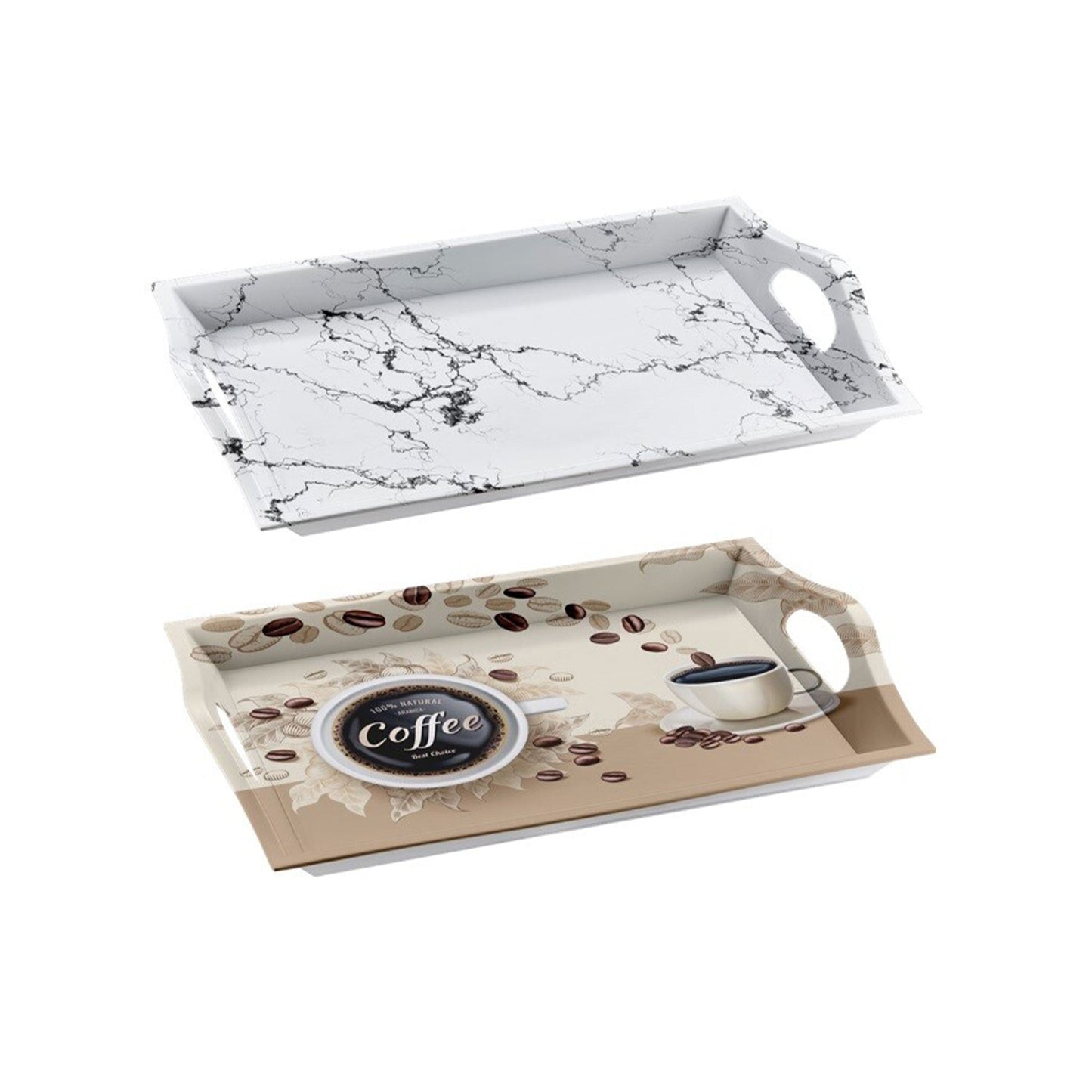 Michelino Serviertablett 24x34cm 2er Set für Küche und Haushalt