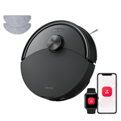 Roborock Q10 S5 Set schwarzer Saugroboter mit Absaugstation Frontansicht