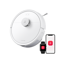 Roborock Q7 L5 weißer Saugroboter mit Ladestation Frontansicht Budget