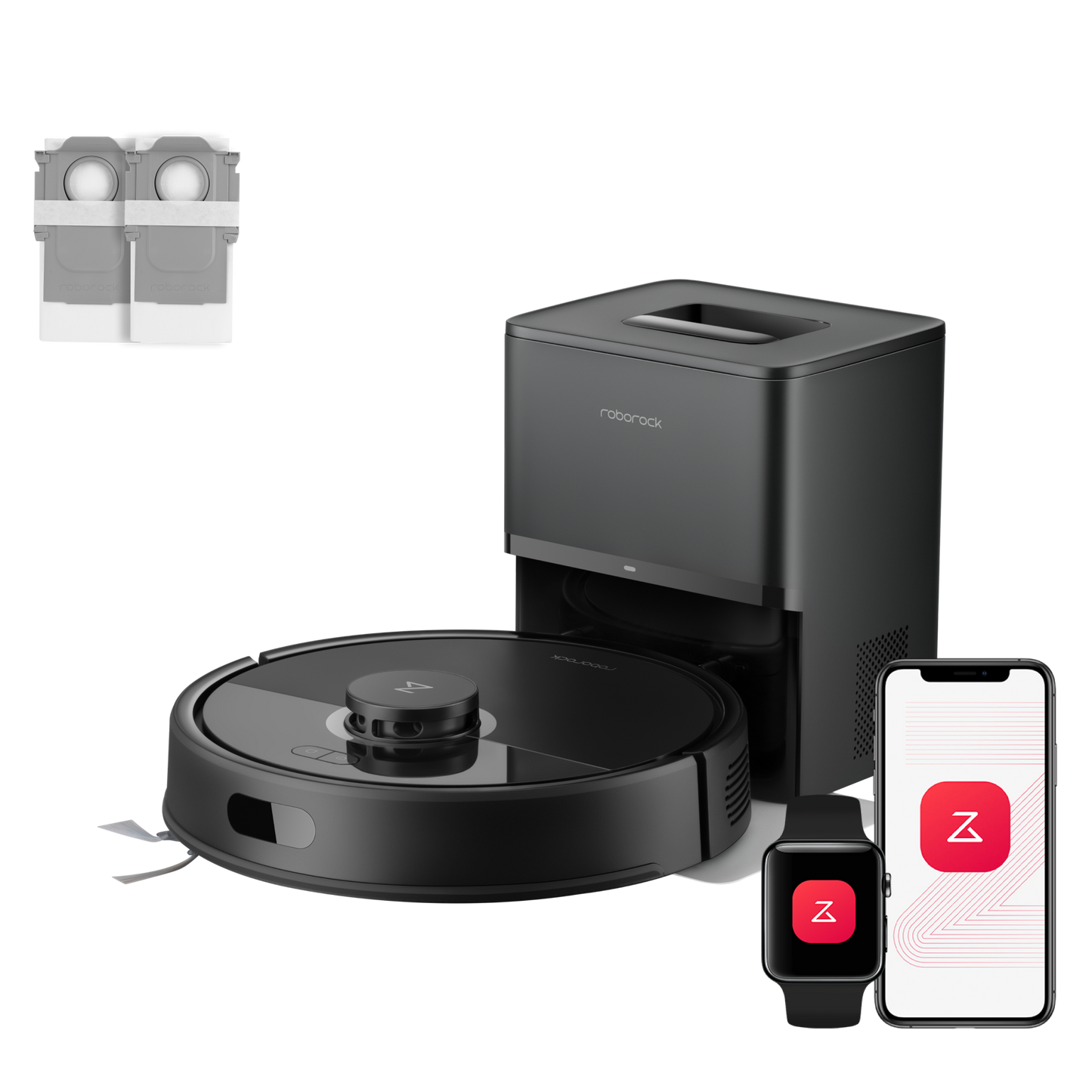 Roborock Q7 L5+ Set weißer Saugroboter mit RockDock Plus Absaugstation