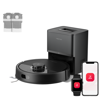 Roborock Q7 L5+ Set weißer Saugroboter mit RockDock Plus Absaugstation