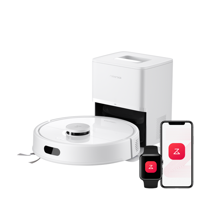 Roborock Q7 L5+ weißer Saugroboter mit RockDock Plus Absaugstation