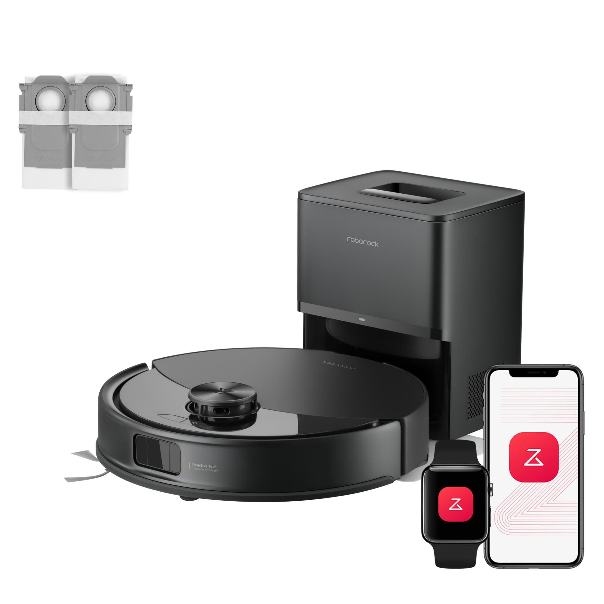 Roborock Q10 S5+ Set schwarzer Saugroboter mit RockDock Plus Station