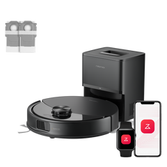 Roborock Q10 S5+ Set schwarzer Saugroboter mit RockDock Plus Station