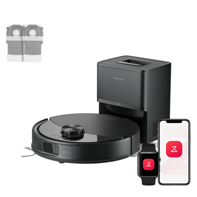 Roborock Q10 S5+ Set schwarzer Saugroboter mit RockDock Plus Station