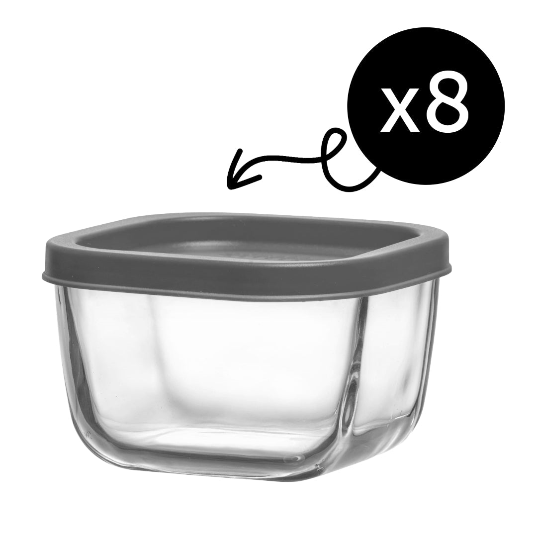 HELDENA Cube Frischhaltedosen 270 ml – Glas mit Deckel