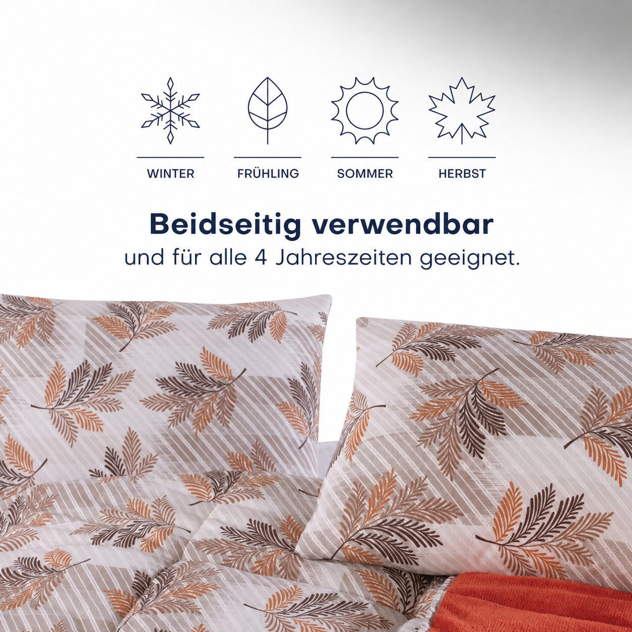 HELDENA Wellsoft Bettdecke Orange 155x220 Detail weich Ganzjahr