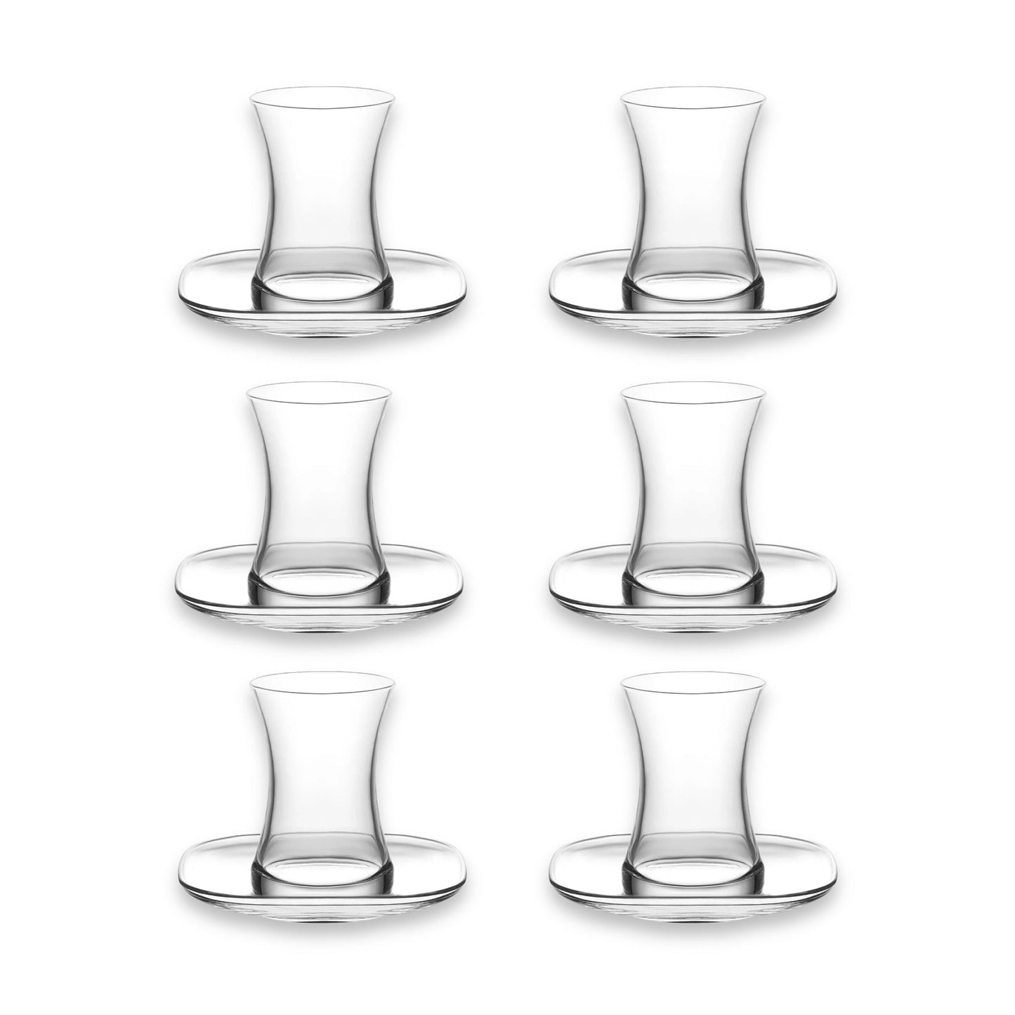 LAV Zen Teeglas-Set 12-tlg. mit Untertassen für türkischen Tee transparent