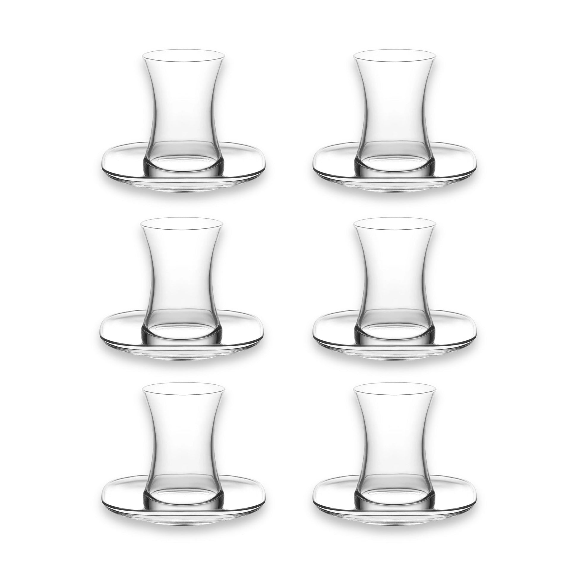LAV Zen Teeglas-Set 12-tlg. mit Untertassen für türkischen Tee transparent