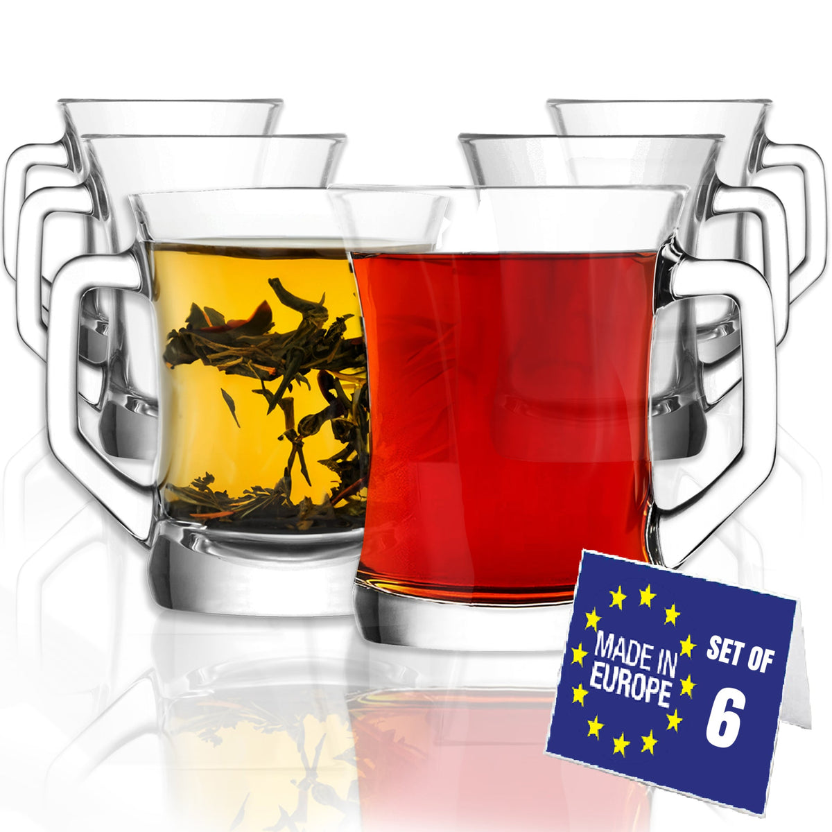 LAV Zen+ Tassen 225 ml 6er Set Teegläser aus transparentem Glas