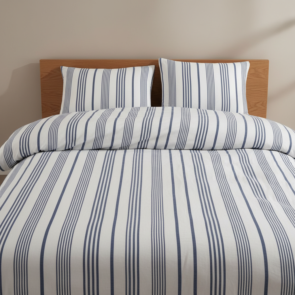 HELDENA Bettwäsche Set Blau – 100% Baumwolle Ranforce mit Spannbettlaken