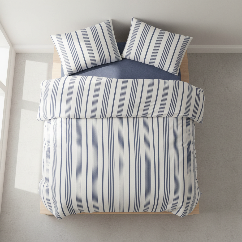 HELDENA Bettwäsche Set Blau – 100% Baumwolle Ranforce mit Spannbettlaken