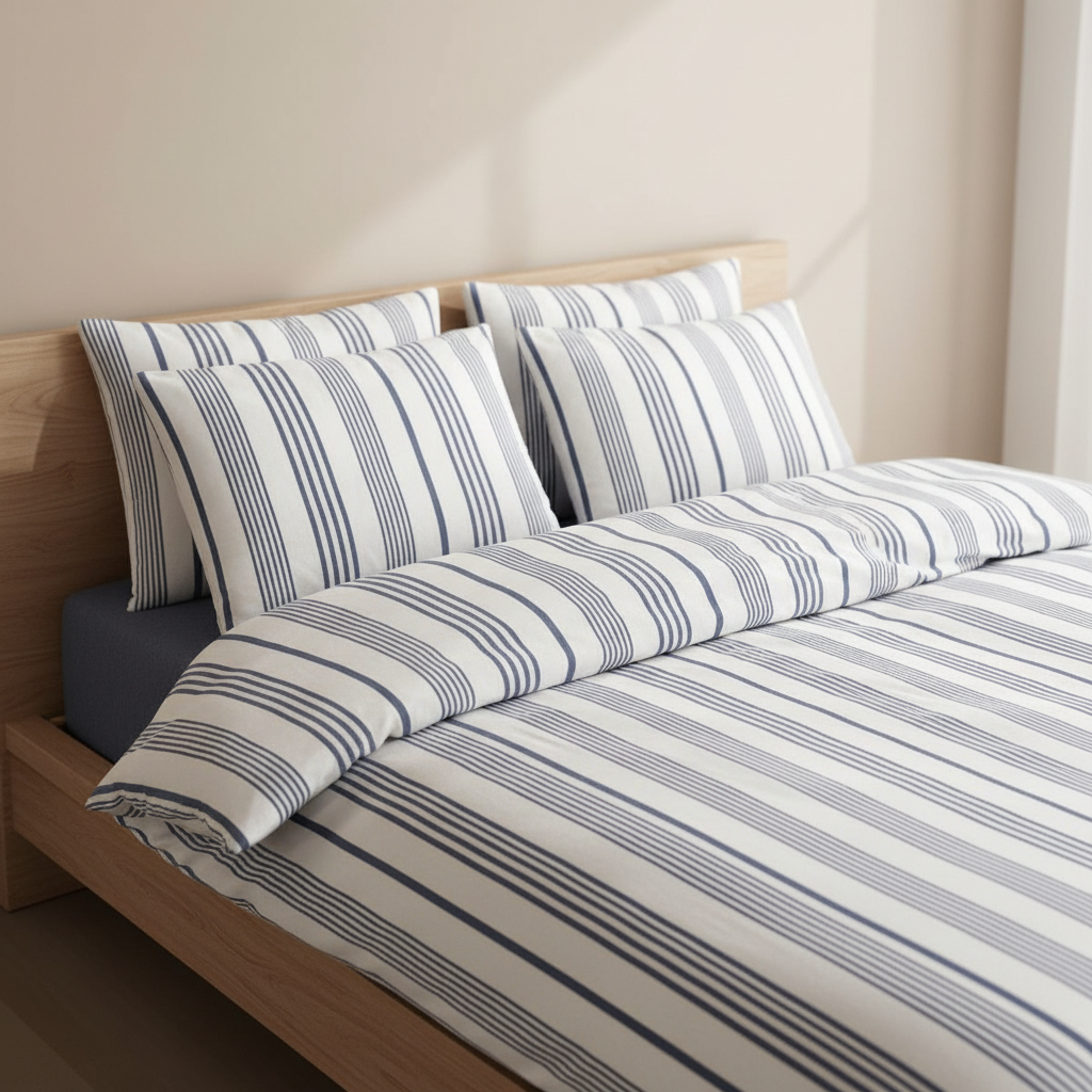 HELDENA Bettwäsche Set Blau – 100% Baumwolle Ranforce mit Spannbettlaken