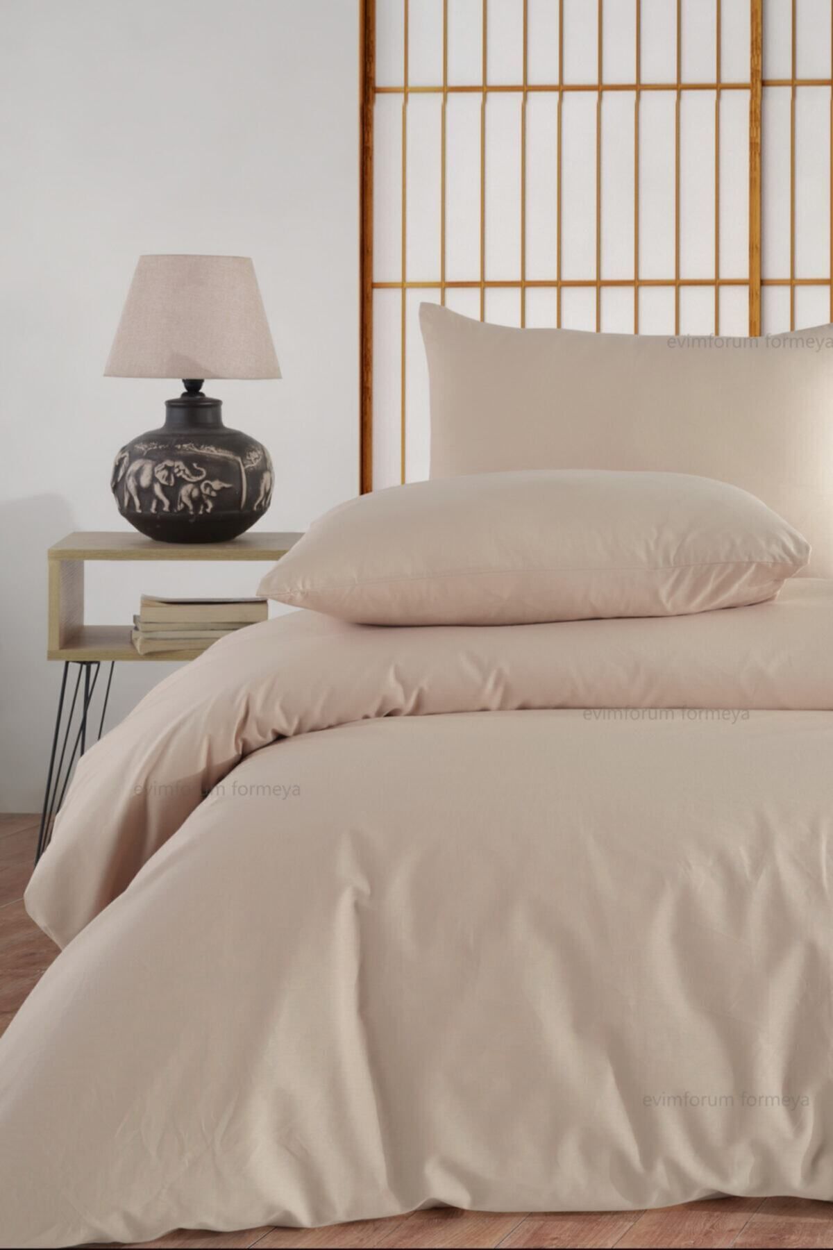 HELDENA Bettwäsche-Set Beige – 100% Baumwolle, ohne Spannbettlaken