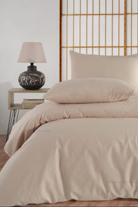 HELDENA Bettwäsche-Set Beige – 100% Baumwolle, ohne Spannbettlaken