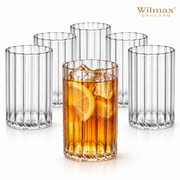 Wilmax Geriffeltes Glas 200 ml 6er-Set Transparent Borosilikatglas