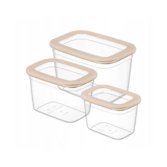 CRALEX Tosca Lebensmittelbehälter Milky Brown 3er Set klein