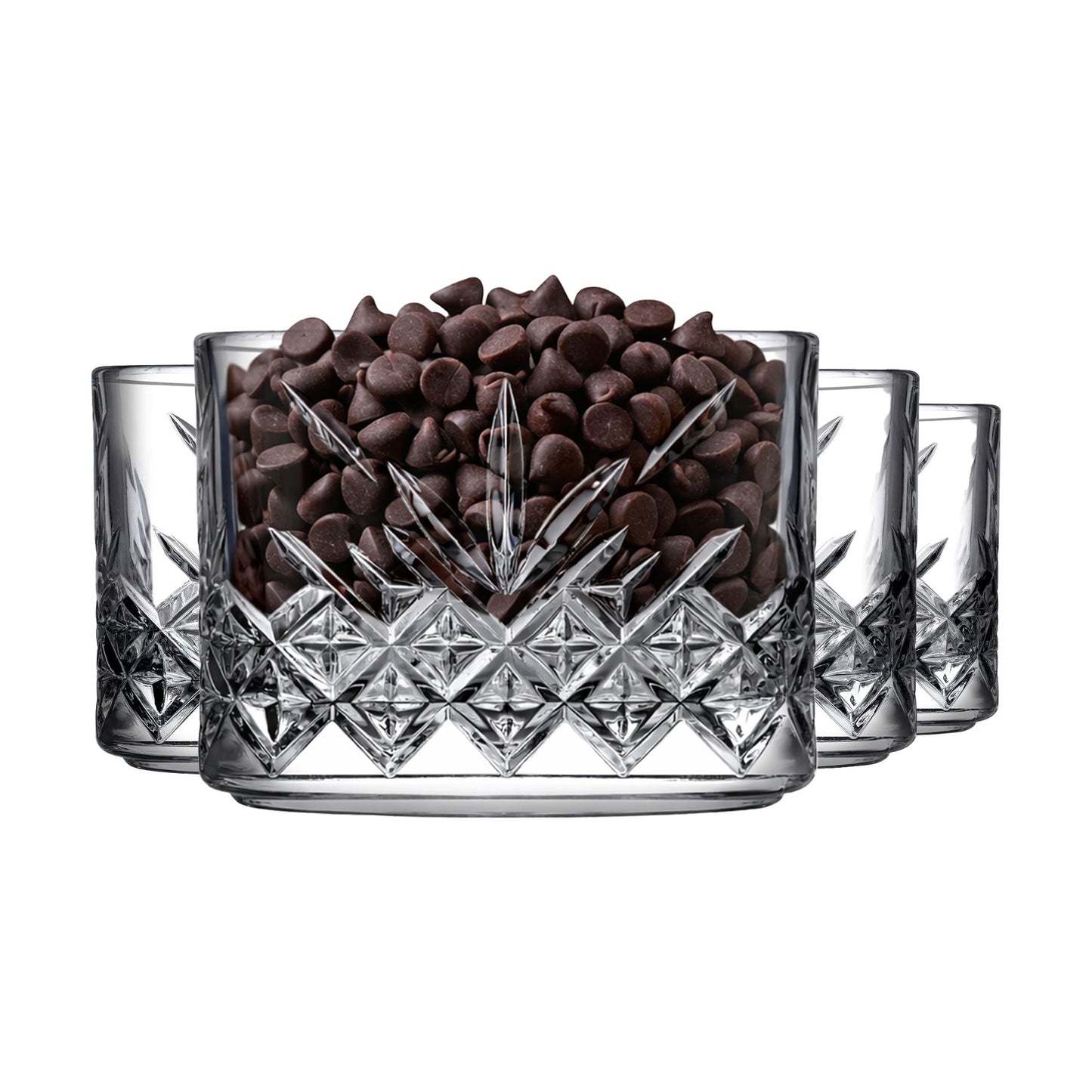 Pasabahce Timeless Glasschalen 235 ml 4er Set stapelbar mit Facettenschliff