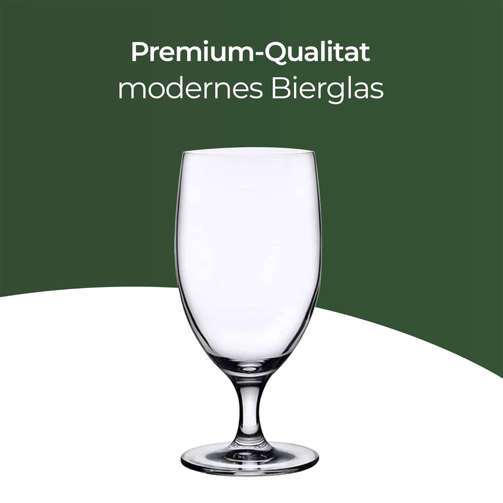 Transparentes Mehrzweckglas 415 ml in moderner Tischszene mit grüner Dekoration