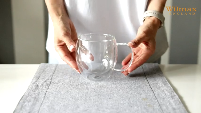 Wilmax Doppelwandiger Glasbecher 250 ml 2er-Set Transparent – Anwendungs- oder Detailansicht; Lieferumfang: 2 Stück