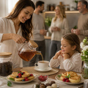 Wilmax Teekanne 1200 ml mit Bambusdeckel Transparent Thermoglas – Anwendungs- oder Detailansicht; Lieferumfang: 1 Stück