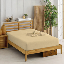 HELDENA Spannbettlaken Beige 100% Baumwolle atmungsaktiv passgenau