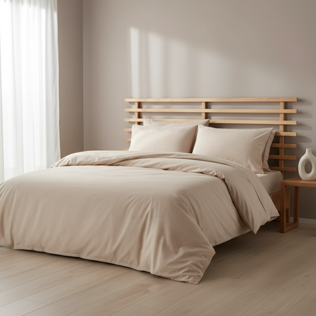 HELDENA Bettwäsche Set Braun – 100% Baumwolle Ranforce mit Spannbettlaken