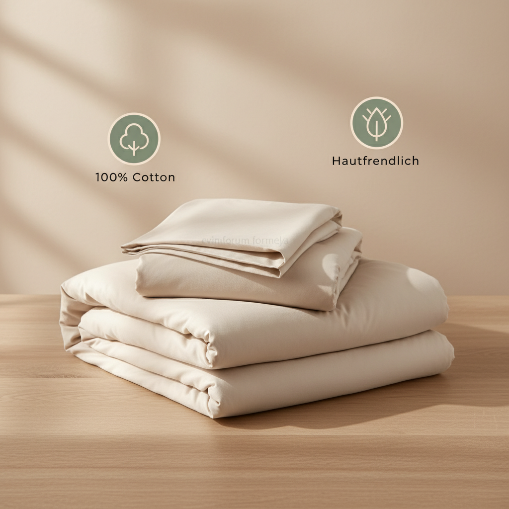 HELDENA Bettwäsche Set Braun – 100% Baumwolle Ranforce mit Spannbettlaken