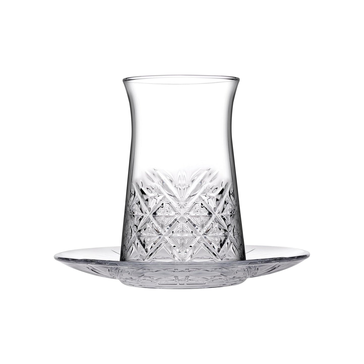 Pasabahce Timeless Teeglas 160 ml Facettenschliff zeigt Teefarbe ansprechend