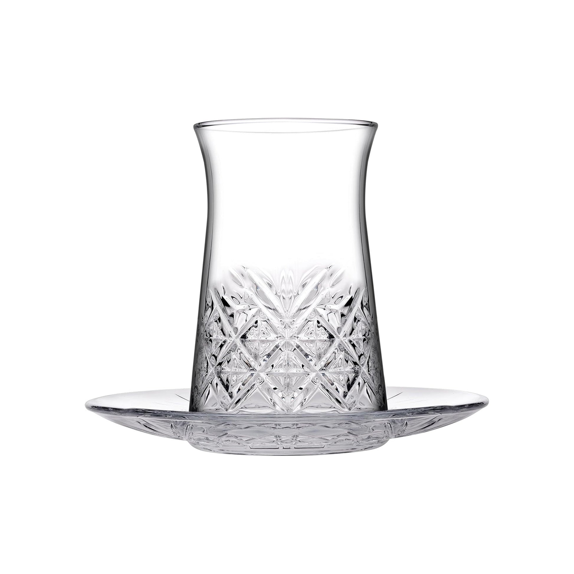 Pasabahce Timeless Teeglas 160 ml Facettenschliff zeigt Teefarbe ansprechend