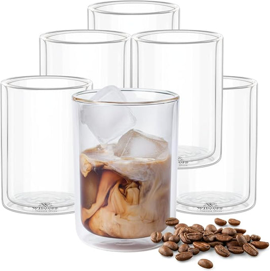 Wilmax Doppelwandiges Thermoglas 100 ml 6er-Set Transparent