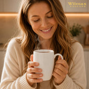 Wilmax Tasse 460 ml 4er-Set Weiß Porzellan – Anwendungs- oder Detailansicht; Lieferumfang: 4 Stück