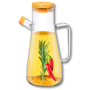 Wilmax Ölflasche 900 ml mit Ausgießer und Filter Transparent Glas – Produktansicht; Lieferumfang: 1 Stück