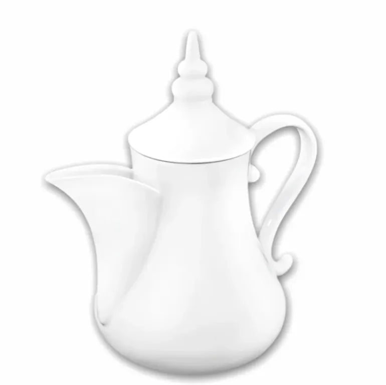 Wilmax Arabische Kaffee- und Teekanne mit Ausgusssieb 1000 ml Weiß Porzellan – Anwendungs- oder Detailansicht; Lieferumfang: 1 Stück