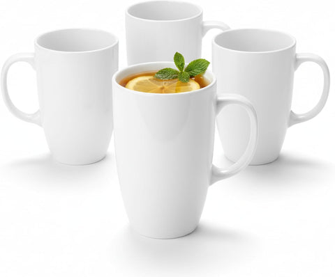 Wilmax Becher 630 ml 4er-Set Weiß Porzellan