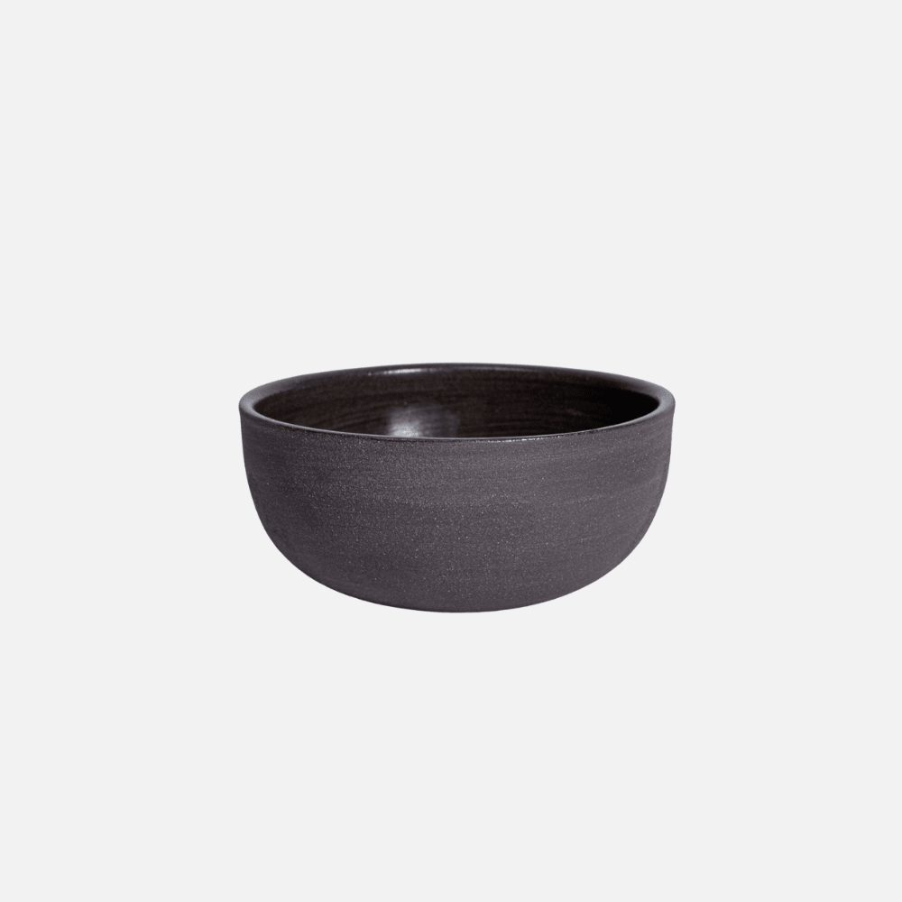 KUMO Cappuccino Tasse in Grau Schwarz aus handgemachter Keramik