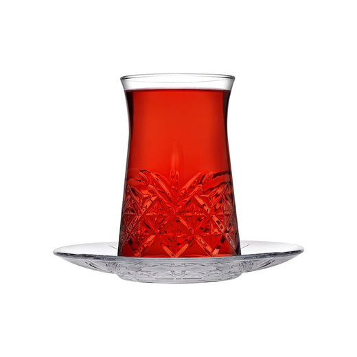 Pasabahce Timeless Teegläser 160 ml 12er Set mit Facettenschliff für türkischen Tee