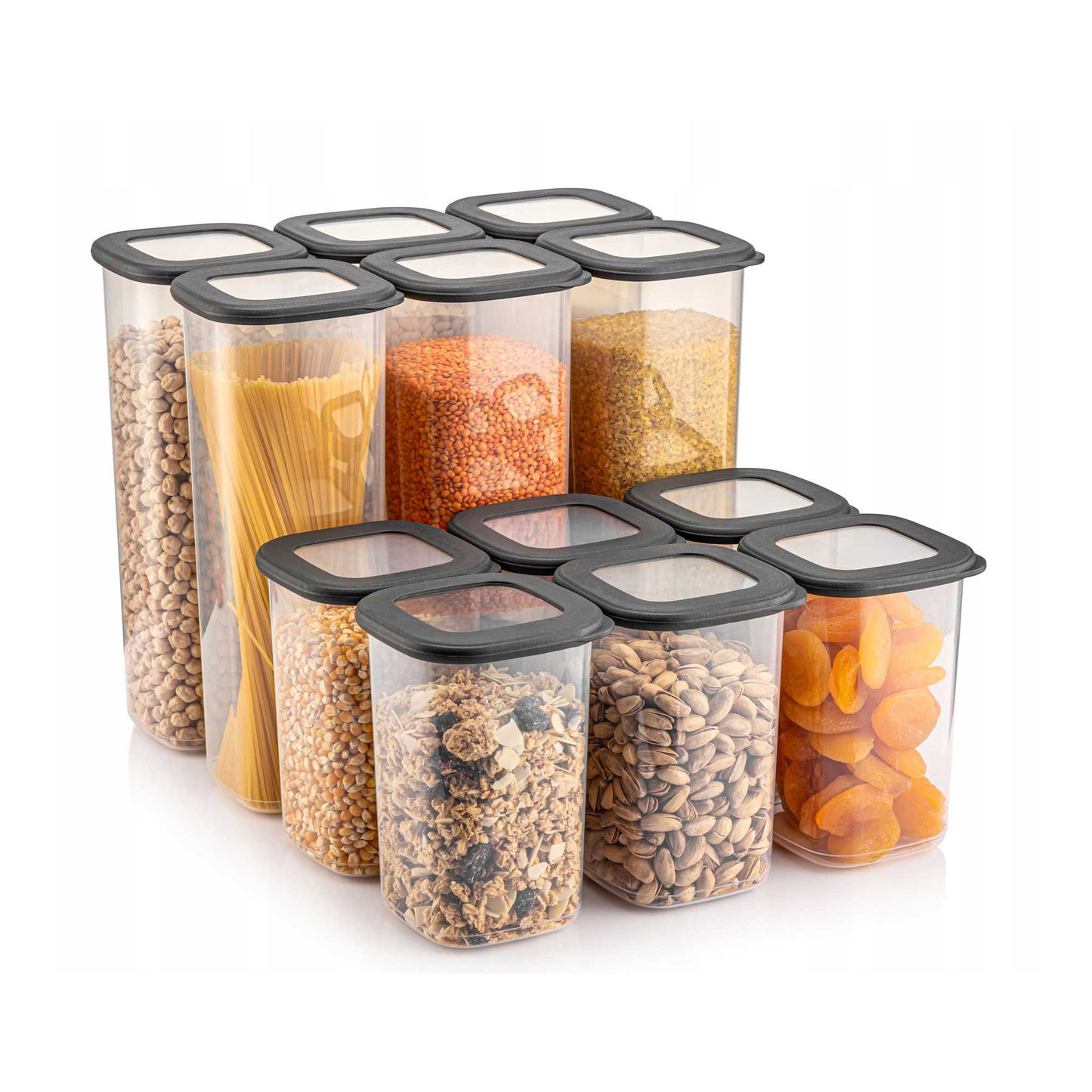 CRALEX Tosca beige quadratisch 12 Behälter Meal Prep und Aufbewahrung