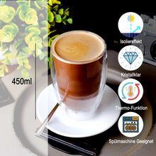 Zwei Nordic Schiller Doppelwandgläser 450 ml im Set für Kaffee und Eistee