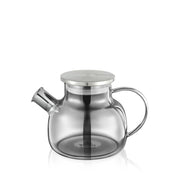 Wilmax Teekanne 950 ml mit Federfilter und mit Edelstahldeckel Grau Thermoglas – Produktansicht; Lieferumfang: 1 Stück