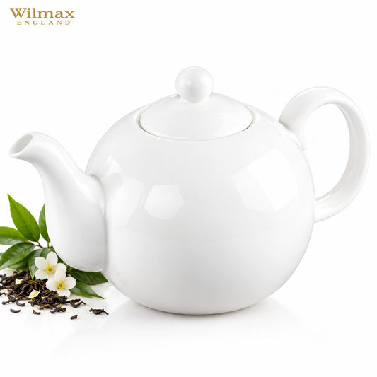 Wilmax Kaffee- und Teekanne mit Ausgusssieb 2150 ml Weiß Porzellan